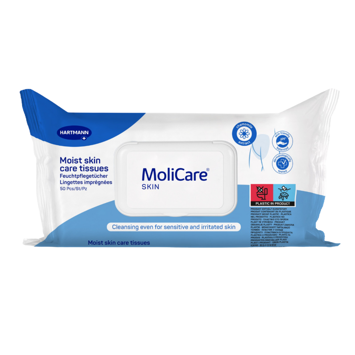 Lingettes imprégnées Molicare Skin