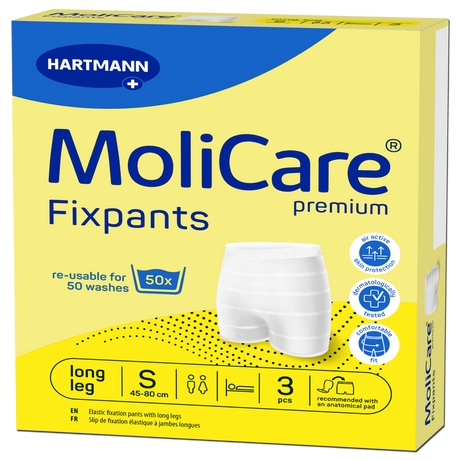 Présentation du produit Slips de maintien Molicare Fixpants S avec le packaging