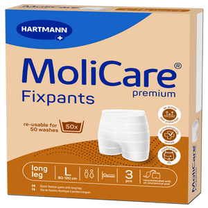 Présentation du produit Slips de maintien Molicare Fixpants L avec le packaging