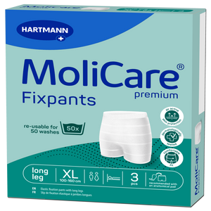 Présentation du produit Slips de maintien Molicare Fixpants XL avec le packaging