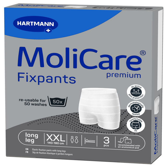 Présentation du produit Slips de maintien Molicare Fixpants XXL avec le packaging